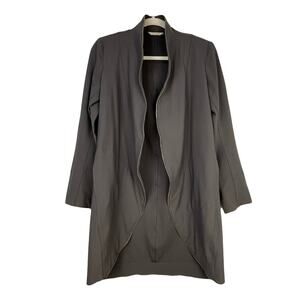 Elaine Kim Long Jacket Nylon Blend Gray Size S GUC